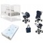 Kit Pali Lettino Ciak Bianco + Trio Foppapedretti Supetres Navy + Materasso Kiby