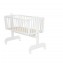 Culla a Dondolo Alvi Sina Bianco + Set Biancheria Stars Silver