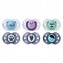 Tommee Tippee Set 02 Succhietti Anytime Silicone Ortodontico 18-36 M Panda & Cuore Girl Pink & Violet