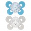 Succhietto Chicco Physio Comfort Night Silicone 2pz Celeste Beige16-36m